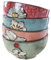Aegistus 4.5 inch Set in 4 Retro Chinese Japanese Creative Hand-Painted Floral Cereal Ceramic Bowl