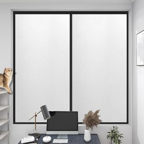 Privacy Film for Glass Windows 50 x 290 cm, No Glue Window Sticker, Privacy, Opaque, UV Protection, Static Cling, Total Blackout Window Film, for Window, White frosted