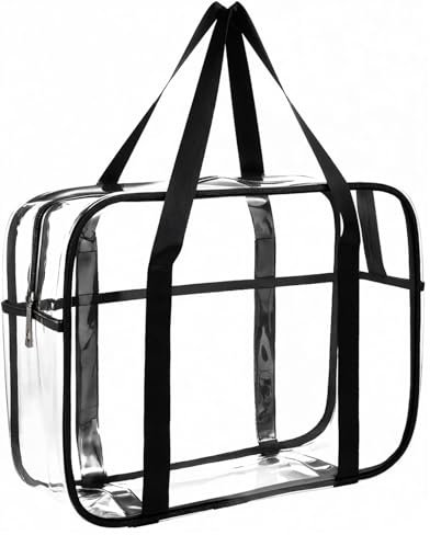 Jortmrd Transparente Tasche Durchsichtige Tasche Durchsichtige Tragetasche Durchsichtig Transparent Stadion Zugelassen Clear Bag für Arbeit, Sportspiele und Konzerte