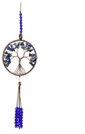 RAMGLYO Arbre de Vie, décoration Suspendue pour rétroviseur intérieur, Pierres 7 Chakras, Pendentif Cristal de guérison, Accessoires Voiture intérieur, Reiki, Porte-Bonheur, méditation(C)