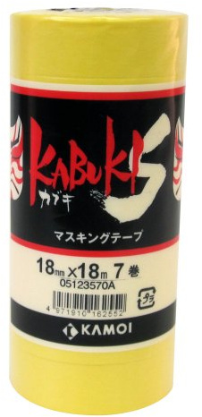 KAMOI Masking Tape Kabuki-S (18mmx18M) 7 Rolls (Japan Import)