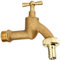 Sanitop-Wingenroth Auslaufventil 1/2 | Handlicher Knebel-Griff | Mit Schlauchverschraubung | Kaltwasserhahn mit 1/2 Zoll Wandanschluss | Außenwasserhahn | Messing-matt | 06209 1