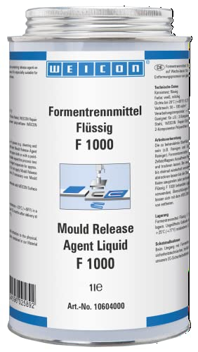 Weicon 10604000 Formentrennmittel F 1000 flüssig 1L für glatte Oberflächen & Materialien, weiß-milchig