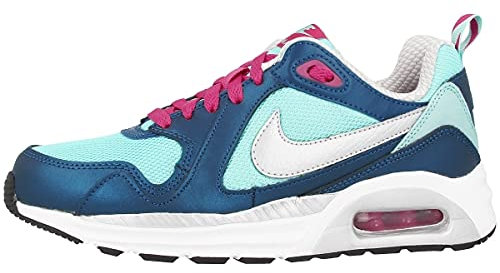 NIKE Air Max Trax (GS) Mädchen-Sneaker, Blau/Türkis/Silber/Rosa, Blau/Weiß (Copa Mtllc Slvr VVD Pnk White), 36.5 EU