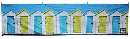 OLPRO Outdoor Leisure Products Paravent Compact 4 poteaux Cabines de Plage Acier Unisexe, Blanc, 4.8 m