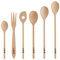 UULKI | Set di cucchiai da cucina in legno di faggio | 25-40 cm | Cucchiaio per mescolare, cucchiaio da forno, forchetta per cavoli | Cucchiaio in legno dall'Europa | 6 pezzi