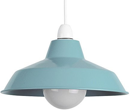 MiniSun | Retro Style Gloss Blue Metal Reflector Ceiling Light Shade | Pendant Lights, Home Décor & Improvement Essential | 280mm Shade Width