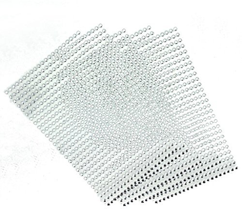 5pcs Strass Bling Kristall Deko Aufkleber DIY Handy Sticker Selbstklebend - Weiß