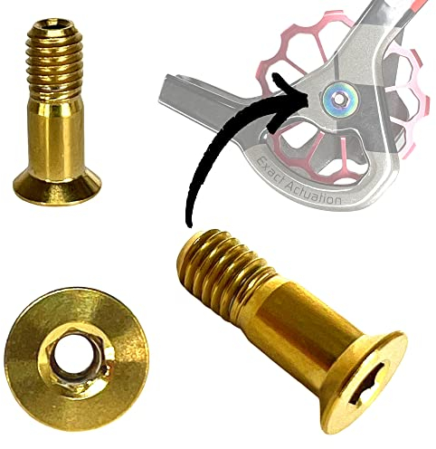 F26 Titan M5x15mm Fahrrad MTB / Rennrad Schaltwerk Schaltrollen Tuning Hollow SL Schraube (Gold)