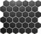 Mosaik Hexagon uni schwarz matt Keramik Mosaik, Mosaikstein Format: 51x59x5 mm, Bogengröße: 325x281 mm, 1 Bogen/Matte