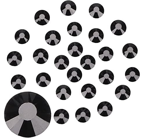 Jollin Glue Fix Flatback Rhinestones For Nail Art (ss20 576pcs, Jet)