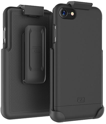 iPhone 7 Belt Clip Case - Encased Thin Armor Hybrid Cover with Secure Fit Holster Clip Compatible W/Apple iPhone7 (Jet Black)