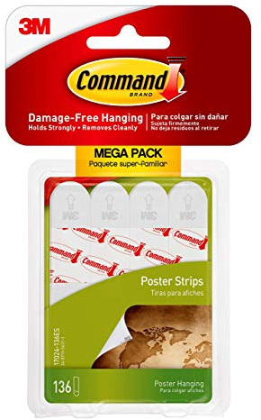 Command Poster Hanging Strips, 136 Total Strips (17024-136ES)
