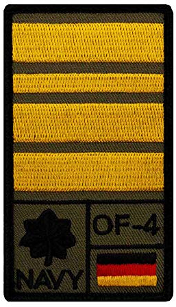 Café Viereck ® Fregattenkapitän Marine Bundeswehr Rank Patch mit Dienstgrad - Gestickt mit Klett – 9,8 cm x 5,6 cm