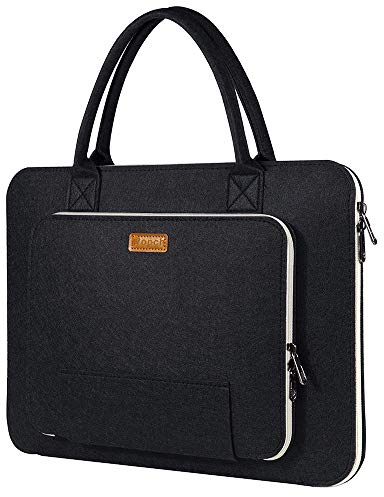 Ropch Housse pour Ordinateur Portable de 15.6 Pouces, Doublé d’Etoffe Duveteuse, Housse avec Poignée Compatible avec Acer/Asus/HP/Lenovo Noir