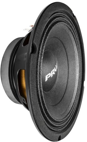 PRV AUDIO 8MB450-4 v2 Altavoz de graves medios de 8 pulgadas, 4 ohmios, altavoz de audio profesional, 93.5 dB, 450 vatios, bobina de voz de 2 pulgadas (individual)
