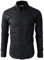 Lyon Becker Men's Casual Formal Button Down Shirt Slim Fit Long Sleeve PS24 (Black, S)