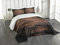 ABAKUHAUS Schokolade Tagesdecke Set, Raue Dunkle Holz, Set mit Kissenbezügen Waschbar, für Doppelbetten 220 x 220 cm, Dunkelbraun Braun