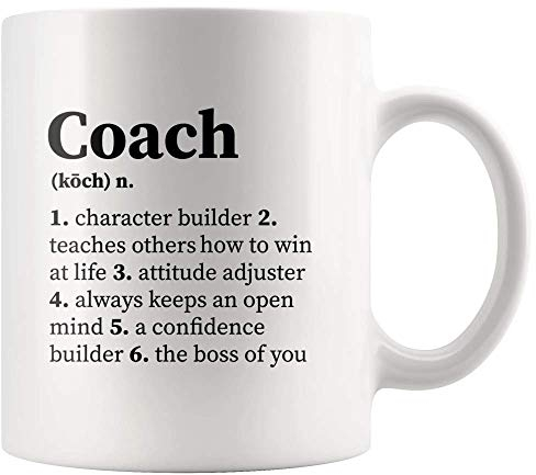 Panvola 'Coach Noun Definition Character Builder ' Tazza da caffè in ceramica da 11 once per allenatore Team Manager Office Boss Apprezzamento Ispiratrice Novità