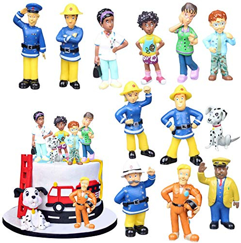SUNSK Tortendeko Feuerwehrmann Kuchen Topper Kuchendeckel für Kinder Geburtstagstorte Geschenke Garten Dekoration Ornamente(12 Stück)