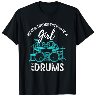 Rock Band Musik Drummer Mädchen Geschenk Schlagzeug T-Shirt