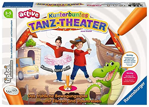 Ravensburger tiptoi® Active Spiel 00077, Kunterbuntes Tanz-Theater, Bewegungsspiel ab 3 Jahren