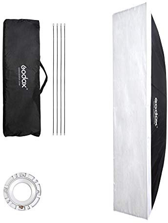 Modificatore 35x160cm rettangolare strip Softbox Bowens Mount doppio diffusore per luce morbida per studio flash Speedlite e LED Ritratti e Fotografia di Prodotti Abbigliamento ecc.
