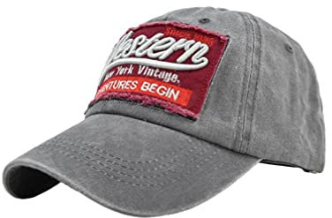XibeiTrade Retro NY Baumwolle Baseball Cap New York Damen Herren Sport Outdoor Street Sun Caps, grau, M