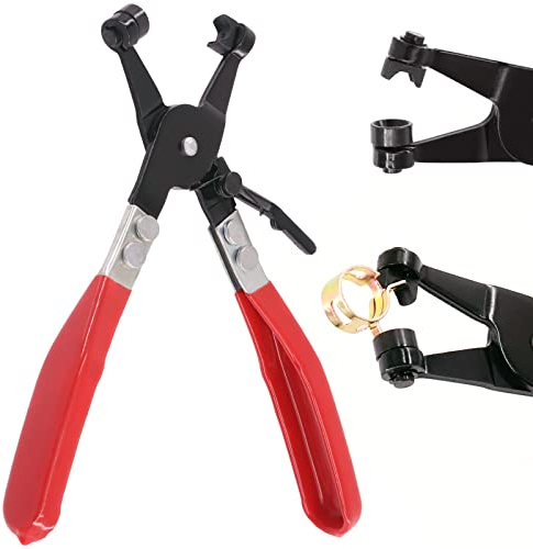 Swpeet 1 pince de serrage pivotante à bande plate, pince de verrouillage de tuyau d'eau de voiture, parfaite pour l'installation de tuyaux de radiateurs bas, de type anneau ou de colliers de serrage