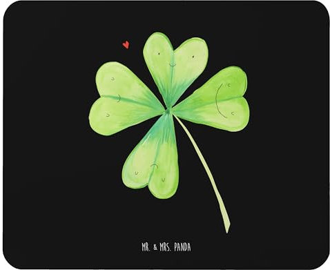 Mr. & Mrs. Panda Mousepad Blume Kleeblatt - Geschenk, mousematte, mausteppich, Mauspad, Mausunterlage, Neuanfang, Kleeblätter, Umzug, Motivation, Mausmatte, Glück, Garten