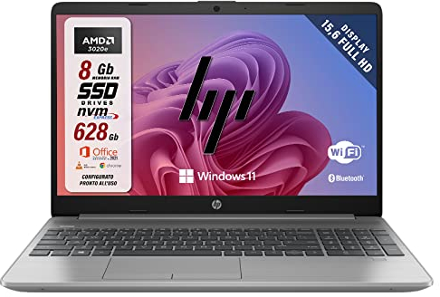 Hp Ordinateur portable, RYZEN 5 5500U 6 cœurs, SSHD 1128 Go Écran IPS Full HD 15.6, DDR4 16 Go, Wi-fi, 3 USB dont 1 type c, webcam HD, Win11 Pro 64 bits, prêt à l'emploi, Gar. et disposition Italie