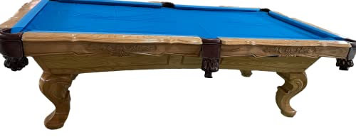 8 Ft. Tunierpoolbillard Billardtisch Pool Modell Webster Nr.:13 Billard mit 3cm starken Schieferplatten Tuchfarbe blau Gestellfarbe Natur
