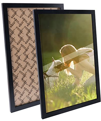 Hengsong Bilderrahmen 24x30 Schwarz,2 Bilderrahmen,Bilderrahmen mit Plexi-Glas für Foto von 24x30, 26.9×32.9cm
