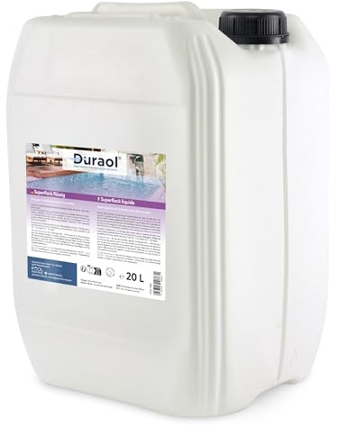 Duraol 20 L Superflock flüssig – Pool Flockungsmittel für Sandfilteranlagen – Entfernt Trübungen & Schwebstoffe – Für klares Poolwasser – Nicht für Kartuschenfilter – Für Privatschwimmbäder