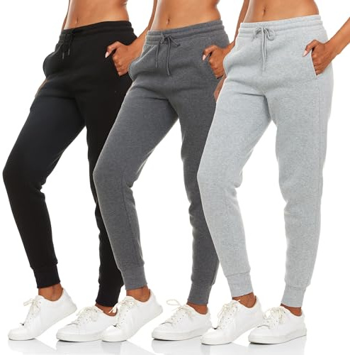 BottomLine 3 Pack Sweatpants Women, Comfortable Womens Sweatpants, Fleece Womens Joggers (Available in Plus)