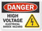 CDXHOME Danger Matal Schild - High Voltage, Electrical Shock Hazard Schild – rostfreies Aluminium, UV-geschützt, wasserdicht und wetterbeständig, 25,4 x 35,6 cm