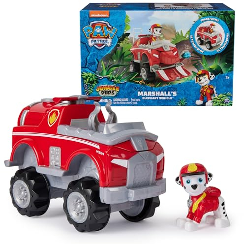 PAW Patrol Jungle Pups, Marshall Elefant Fahrzeug, Spielzeug-Truck mit Sammel-Actionfigur, Kinderspielzeug für Jungen und Mädchen ab 3 Jahren