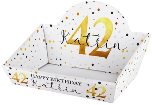 Herz & Heim® Personalisierter Geschenkkorb zum selbst Befüllen (Golden Age, 42,5 cm x 24 cm x 28 cm (B/H/T))