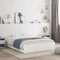 vidaXL Engineered Wood Bed Frame with Drawers - White Double Bed with Storage, Plywood Slats, Modern Bedroom Furniture 140x190cm