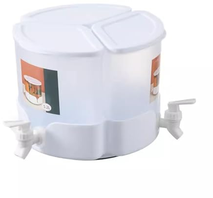 Grande 3 Rejilla Dispensador Agua, El Plastico Garrafa Agua con Grifo, Jugo de Leche Dispensador de Agua Nevera, Dispensador de Cerveza,Tiene un Soporte para Fácil Acceso