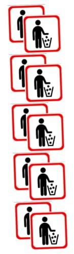 jojofuny 10pcs Wall Stickers for Living Trash Can Warning Signs Heat Activated Decals Heavy Duty Adhesive for Easy Application