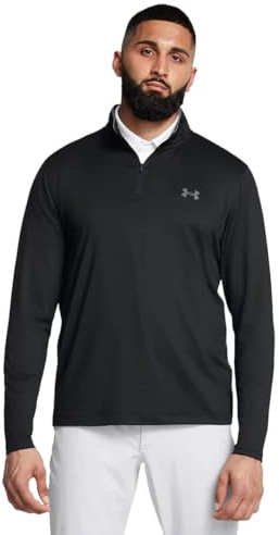 Under Armour Herren Matchplay 1/4 Zip Sweatshirt, Schwarz/Pitchgrau, Large