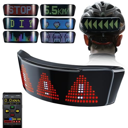 SoulBay LED Namensschild für Helm, Programmierbar LED Display Laufschrift Anzeigetafel Anzeige Namensschild Personalisiert Customizable Fahrradhelm Licht für Skihelm Schutzhelm Motorradhelm