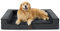 BEDSURE orthopädisches Hundebett große Hunde - Hundesofa mit eierförmiger Kistenschaum, kuschelig Schlafplatz in Größe 122x89x20 cm, waschbare Hundesofa, grau