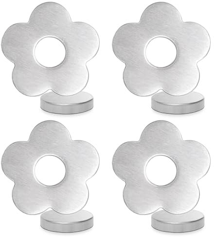 Poids Magnétique 4Pcs Poids Rideaux Extérieur, Pinces à Nappes en Acier Inoxydable, Pince Magnétique pour Nappe, Fixation Poids Nappe de Table Exterieur pour Pique Nique Fête Jardin (Prunus mume)