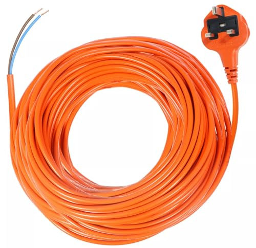 SPARES2GO 20 Metre Cable & Lead Plug for Hyundai HYBV30E 3in1 Leaf Blower Garden Vac (20m)