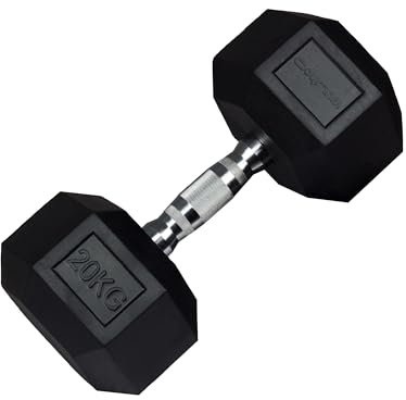 wuuhoo® Hexagon-Hanteln Dorian 2,5-27,5 kg Robuste, gummierte Gusseisen-Hanteln für Krafttraining zu Hause, ergonomischer Griff, perfekt fürs Homegym, auch als 2er-Set erhältlich 20 kg