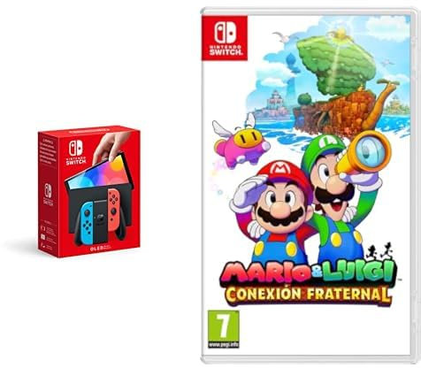 Nintendo Switch (versión OLED) Azul Neón/Rojo Neón & Mario & Luigi: Brothership