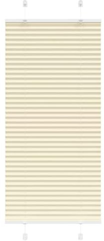 vidaXL Plissee Creme 60x100 cm Stoffbreite 59,4 cm Polyester, Faltrollo, Klemmfix, Plisseerollo, Jalousie, Rollo, Plisseerollo für Fenster