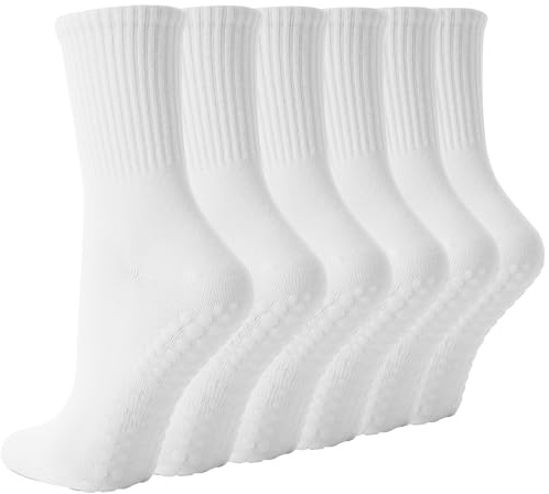 BISOUSOX Pilates Socken Damen Antirutsch Yoga Socken Baumwolle 3 Paare | Pilates Rutschsocken Stoppersocken Damen für Yoga Fitness Geschenke für Frauen Mama Schwangere Krankenhaus Größe 36-40